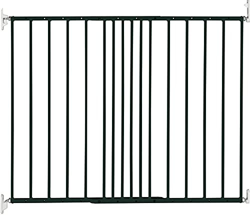 DOLLE Treppenschutzgitter ohne Stolperkante, Metall schwarz, Breite 62,5-106,8 cm mit Einhand- Sicherheitsverschluss