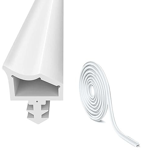 Dichtung Zimmertür Türdichtungen 15M Weiß, EUBSWA Door Seals Dichtungsgummi Zimmertürdichtung mit 4mm Nutbreite 7mm Nuttiefe 12mm Falz