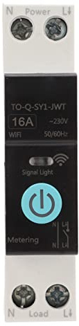 WLAN Strömbrytare WiFi Relä Säkring Automatisk Smart WiFi Kopplingsbrytare Skyddsbrytare för DIN35 Hattskena, 16A