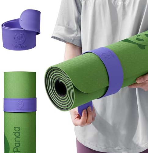 Slim Panda Fascia a Scatto per Tappetino Yoga - Avvolgimento Autoavvolgente in 1 Secondo, Cinghia Porta Materassino per Palestra e Viaggio, Tappetino Non Incluso