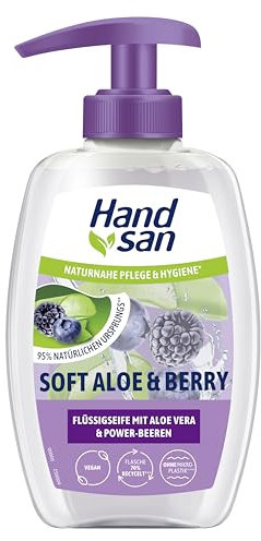 Handsan Flüssigseife Soft Aloe & Berry 300 ml Spender, vegane Seife mit Aloe vera & Power -Beeren