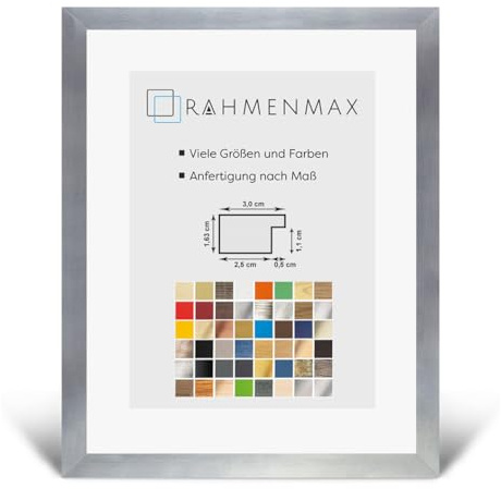 RahmenMax PuzzelMax Puzzlerahmen Bilderrahmen Posterrahmen 70x100 cm Alu Geschliffen Optik 100x70 cm mit klarem Kunstglas