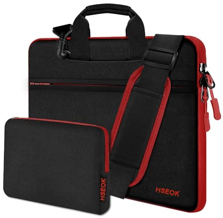 Axelväska för Bärbar Dator 13-14 tums Handväska med Litet Fodral för MacBook Pro 14 M3 M2 M1 2024-2021,Alla Modeller 13,3 MacBook Air/Pro,XPS 13/14 De flesta 13-14 Bärbara Datorer,röd dragkedja