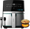Cecotec Heißluftfritteuse 5,5 L Cecofry Full Inox 5500 Pro mit Zubehör. 1700 W, Kompaktes und Digitale, Diät-Fritteuse, Edelstahlausführung, ölfrei, PerfectCook, Inklusive Zubehör