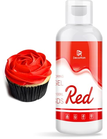 Lebensmittelfarbe Gel Rot - 4.5oz Konzentrierte Gel Lebensmittel Farben für Kuchen Dekoration, Backen, Kekse, Macaron - Zuckerfrei Food Coloring für Getränken, Tortendeko, DIY Slime, Osterei