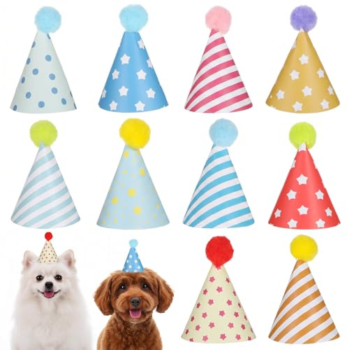 Tucnoeu 10pcs Partyhüte, Partyhüte für Kuscheltiere, Kleine Party hüte Kuscheltiere, Perfekt für Geburtstagsfeiern, Kinder und Erwachsene