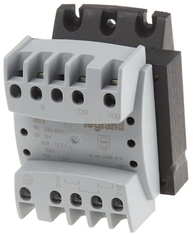 Legrand 042840 Transformateur de Sécurité, Primaire 230V à 400V et Secondaire 12V à 24V, 40VA