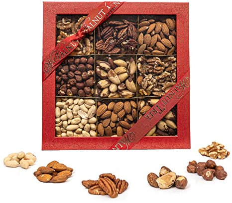 Walnut Tree – Assorted Natural Nuts Gift Box – Hand-Packed– Rich in Vitamins & Minerals – Suitable for Vegan, Vegetarian, Halal, Kosher and Gluten Free Diets – Luxury Gift Selection – 550g