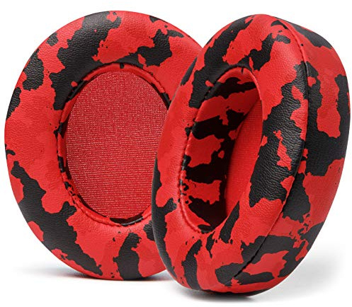WC Wicked Cushions Ersatz-Ohrpolster für Beats Studio 2 & 3 (B0501, B0500) Wired & Wireless | Passt Nicht Beats Solo | Weicheres Leder, verbesserter Schaum und stärkerer Klebstoff | Red Camo