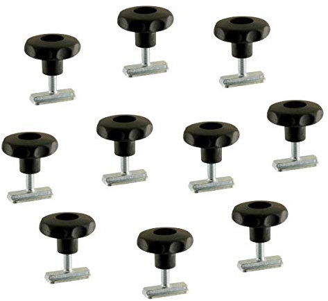 kuriershop 10 x Schraubfitting mit Sterngriff, frei verschiebbar, einfach in der Handhabung, für Airlineschienen, Kerl M8 x 24 S Slide