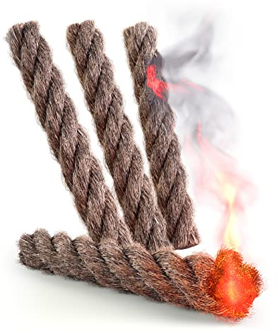Bush Gear BUSHGEAR Dochte Zunder für Feuerstahl – einfaches Anzünden und wasserdicht – für Lagerfeuer und Hobo-Kocher, 4er-Set