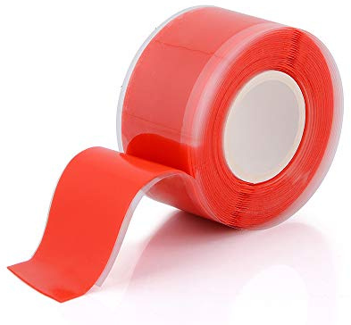 Self-Fusing Silicone Fusional Repair Tape - Self-Adhesive for Leak Seal Repair - Electrical Insulation - Heat Resist & Waterproof - Airtight - Multi-Purpose Soft Rubber Strip - 3m x 25mm x 0.5mm - Red