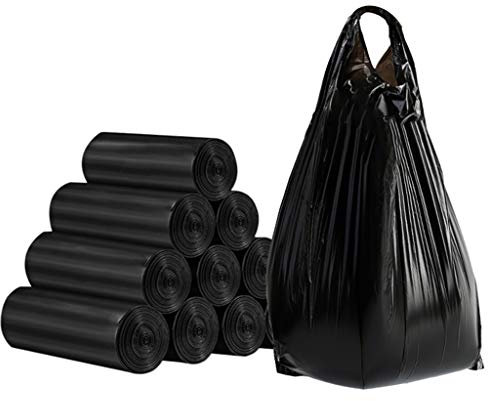 LKJHG Sac à ordures 100% compostable, 15 litres, 500 pièces, Super épais, Sac à ordures ménagères