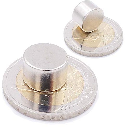 Brudazon | 20 Mini Scheiben-Magnete 12x8mm | N52 stärkste Stufe - Neodym-Magnete ultrastark | Power-Magnet für Modellbau, Foto, Whiteboard, Pinnwand, Kühlschrank, Basteln | Magnetscheibe extra stark