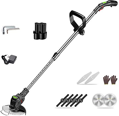 ZHYX Tondeuse à Gazon électrique, Tondeuse à Gazon Multifonction Rechargeable, Petite Tondeuse à Gazon Domestique,(8000mA) Battery*2+Charger*1