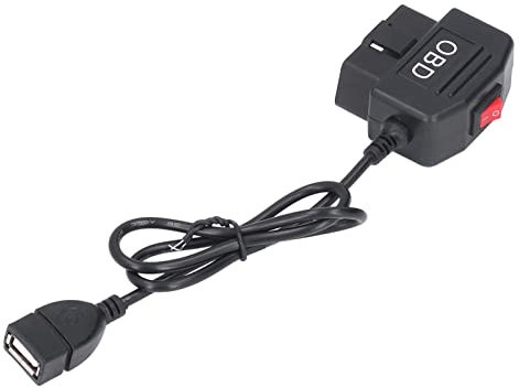 OBD2 OBD-Stromkabel für Dash-Kamera, 48cm/18,9in OBD-Netzteilkabel mit Schalterknopf Acc-Modus Niederspannungsschutz Zum Aufladen des Dash-Kamera-Telefons