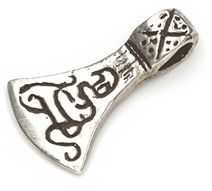 NKlaus Viking yxa 925 silver kedja hänge 2 cm yxa gotisk keltisk amulett 3924, Sterling silver