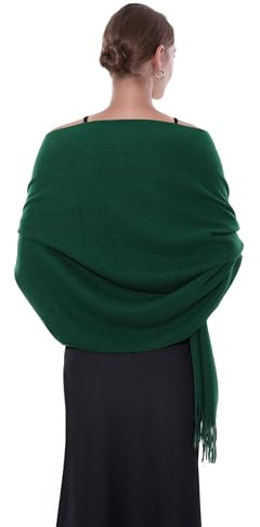 SWAT PANY Bufanda Mujer Clásico Invierno Llanura Verde Bufanda Estola Mujer Festivo Vestido De Noche