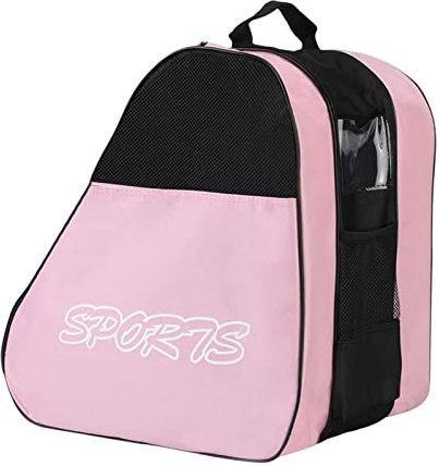 Baoblaze Schlittschuhtasche mit verstellbarem Schultergurt, atmungsaktive Aufbewahrungstasche für Schlittschuhe, für Schlittschuhe, Quad-Skates, Inline-Skates, ROSA