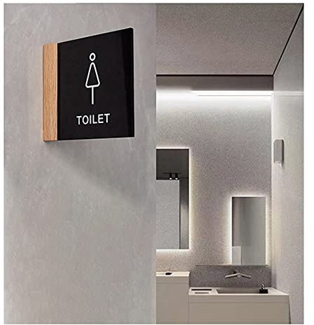 Toilettenschilder For Männer Und Frauen, Installationsschilder An Der Seite Des Badezimmers For Männer Und Frauen, 17 X 20 Cm Große Hotel-WC-Toilettenlogokarte, Doppelseitige Seite-in-Seite-Toilettena