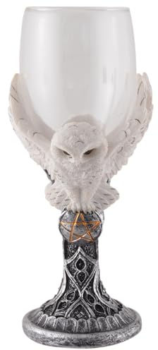 VOGLER Joh. Vogler GmbH Trinkglas Fliegende Schneeeule mit Pentagramm, aus Kunststein, handbemalt, mit Glaseinsatz