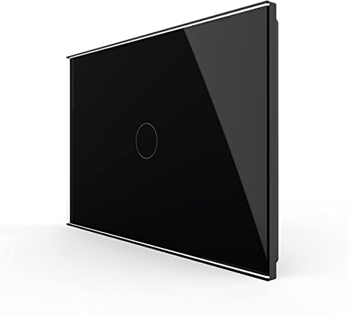 Interruttore a parete elettrico a sfioramento - LIVOLO 1 Gang 1 Way Moderno pannello di vetro temperato Interruttore per lampada a polo singolo con indicatore a LED senza neutro per casa,ufficio,nero