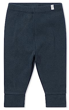 MORI Baby Boys and Girls Ribbed Leggings in Ribbed Navy - Organic Cotton Unisex Toddler Bottoms with Elasticated Waistband and Cuffs - 18-24 Months