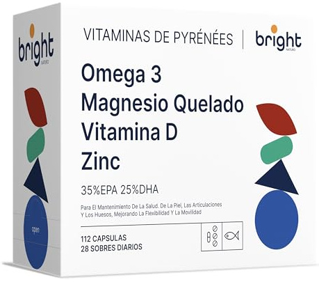 Zinc Omega 3 Magnésium Vitamine D | 100% naturel | Set de vitamines de Bright Naturo