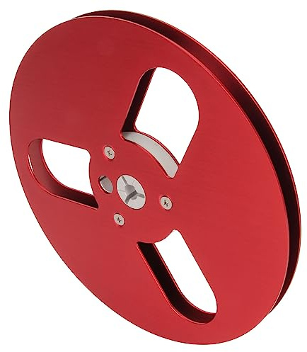 Carrete de Recogida, Carrete de Cinta Vacío de 1/4 7 Pulgadas, Carrete de Recogida de Cinta de Sonido de Carrete Abierto de Eje Pequeño con 3 Agujeros, Carrete de Recogida Vacío (Rojo)