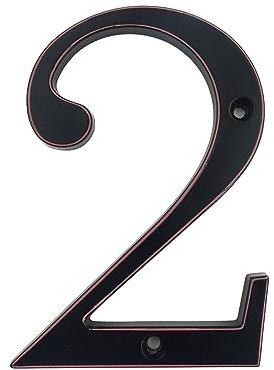 Hausnummer,Hausnummernschild 101 mm schwarze Hausnummer, Türschild, große Außenadresse, Briefkastennummern, moderne Haus- und Wohnungsschilder, Metall-Zink-Legierung ( Color : 2 , Size : 10CM_4 INCH )