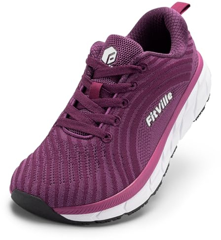 FitVille Chaussures Femme Pieds Extra Large Running Basket Wide Fit Course Respirantes Légères Logging Chaussure de Marche