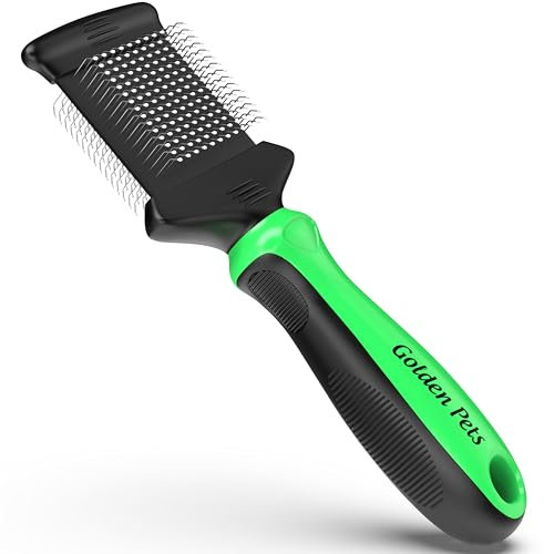 NEU! Zupfbürste für Hunde und Katzen mit Schutznoppen - Entfernt sanft Unterwolle, Verfilzungen & Knoten - Hundebürste für langhaarige Hunde, Cockapoo Pudelbürste zur tägliche Fellpflege Größe S