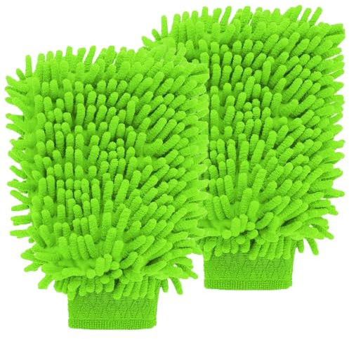 NVTEGR 2-Piece Car Wash Mitt & Sponge Set - Super Absorbent Cleaning Tool for Home and Auto Dusting (Green)