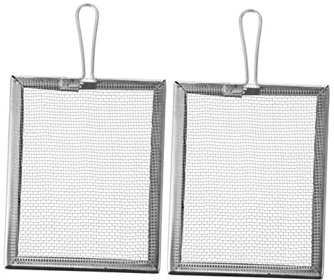 SEWACC 2pezzi Filtratore Quadrato Inossidabile per Strumento per Ceramica con Manico Filtraggio Efficiente di e Impurezze