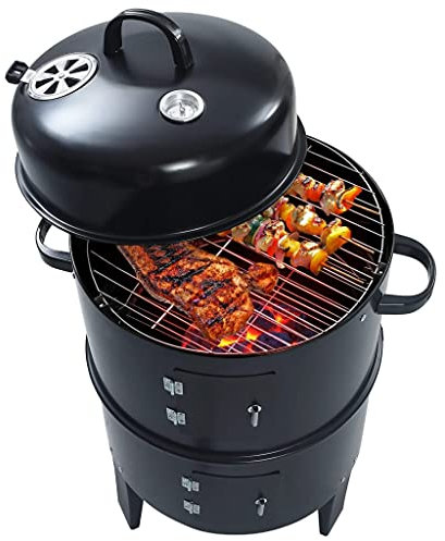 Tidyard Gril Barbecue au Charbon 3 en 1 40x80 cm