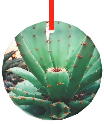 Agave Cactus Christmas Ornaments Christmas Tree Decoration Round Glass Ornaments Suitable for New Year Home for Gatherings Decorate