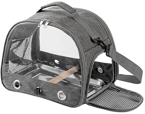 Uccello Borsa per il trasporto con finestra in PVC trasparente pappagalli zaino da viaggio portatile pieghevole per piccoli animali domestici
