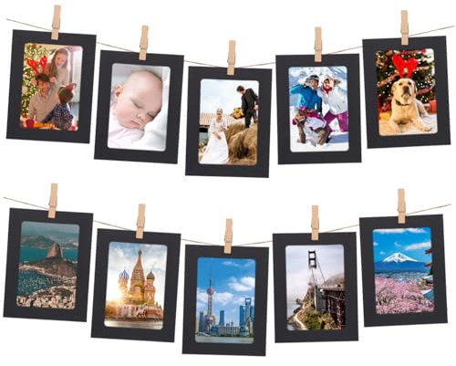 ABOOFAN 10er-pack Bilderrahmen Aus Kraftpapier für 5-zoll-fotos Bilderschnur und für Dekorations- und Bastelprojekte