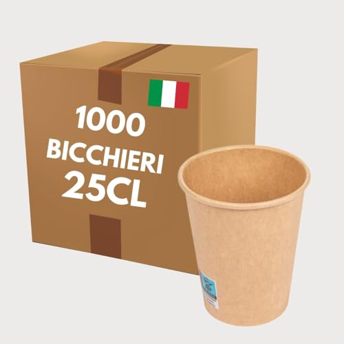 COVR Kraft Pappbecher, recycelbar, für heiße und kalte Getränke, robust und griffig, 25 cl (8 oz), 1000 Stück