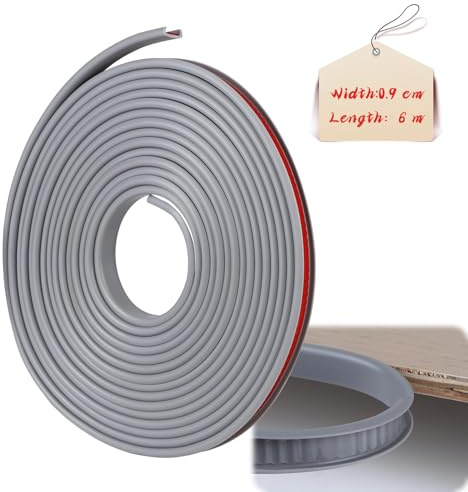 lalago U-Form Selbstklebend Möbelkantenband, Kantenumleimer selbstklebend, Möbelkantenband, Flexible TPE Faltbarer Kantenschutz, U-Förmig TPE Kantenband für Wand Ecken Kommoden Möbel (Grau, 9mmx6m)