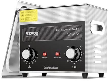 VEVOR Limpiador Ultrasónico 3 L con Temporizador de Calentamiento y Cesta Equipo de Limpieza Ultrasónico Digital Profesional 120 W para Relojes Instrumentos Gafas Monedas Piezas de Metal Plata