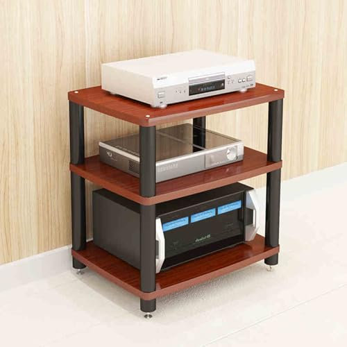 SFJATTA Vinyl Plattenspieler Stand Vintage Plattenspieler-Ständer Beistelltisch Plattenspieler Schallplattenständer Schwarze Schallplattenspielerhalter(Walnut,60 * 48 * 68cm)