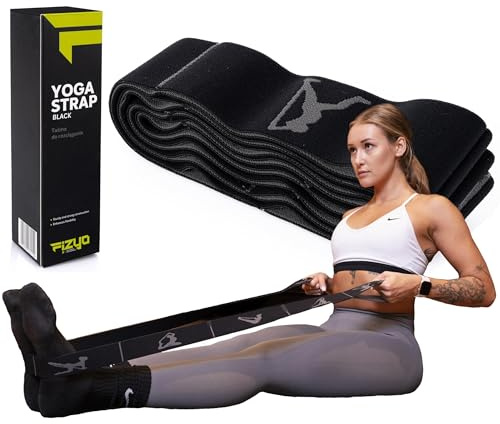 FIZYO Bande Élastique de Fitness à 10 Boucles – 125 cm – pour Étirements, Yoga, Pilates, Mobilité, Physiothérapie et Rééducation – Bande de Résistance pour Flexibilité