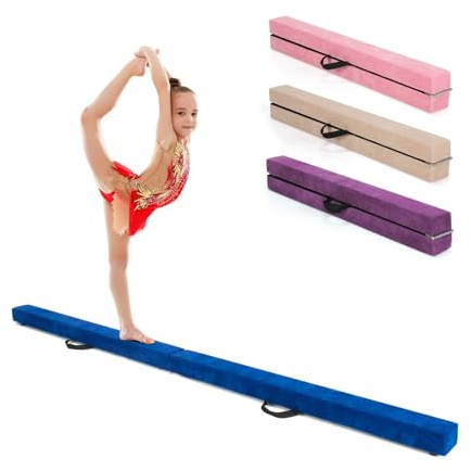 FANTASK 210 cm Schwebebalken, tragbarer Balken mit Tragegriffen, Faltbarer Gymnastikbalken für zu Hause, Schwebebalken belastbar bis 70 kg