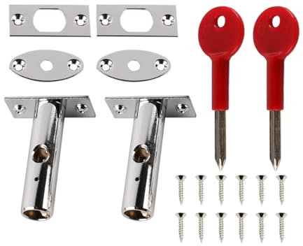 VOANZO Paquete de 2 cerraduras de Puerta con Cerrojo de embutir con Llave, de Acero Inoxidable, antirrobo, para Marco de Seguridad Empotrado, aptas para Puertas y Ventanas, fáciles de Instalar