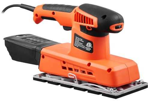 VEVOR Sheet Sander, 1/2 Sheet 2.5A Electric Sander for Woodworking, Max. 12000RPM Variable Speed Sheet Finishing Sander with Sandpaper and Dust Box for Wood Polishing Sanding