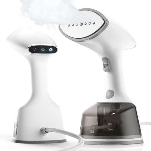 Lithomy Clothes Steamer 1500W Portable Handheld Steamer for Clothes 20s Quick Heat Strong Penetrating Steam with Smart LCD Screen 2 in 1 Clothing Iron Steamer for Clothes Vertically and Horizontally