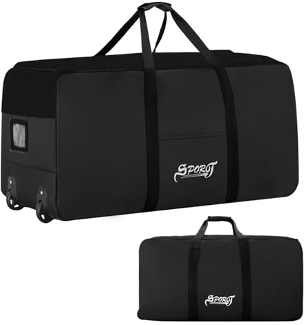 Stora resväskor med hjul, 120 l vattentät sportväska, vikbar weekendväska för kvinnor män, gymväska för resor sport, 80 x 40 x 40 cm, svart, 80x40x40cm