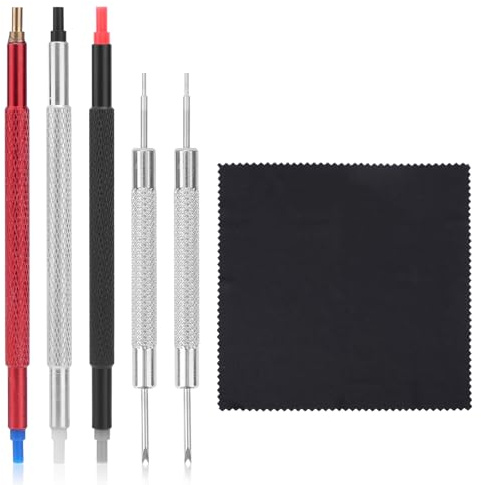 lasuroa 5pcs Watch Repair Tool, Watchmaker Tool Kit with 3 Hand Pressers & 2 Removers for Wristwatch Maintenance