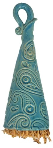 Insektenhotel Käferzipfel Käferglocke Nisthilfe Keramik Handarbeit (1-er Pack, Paisley blue Hawaii)